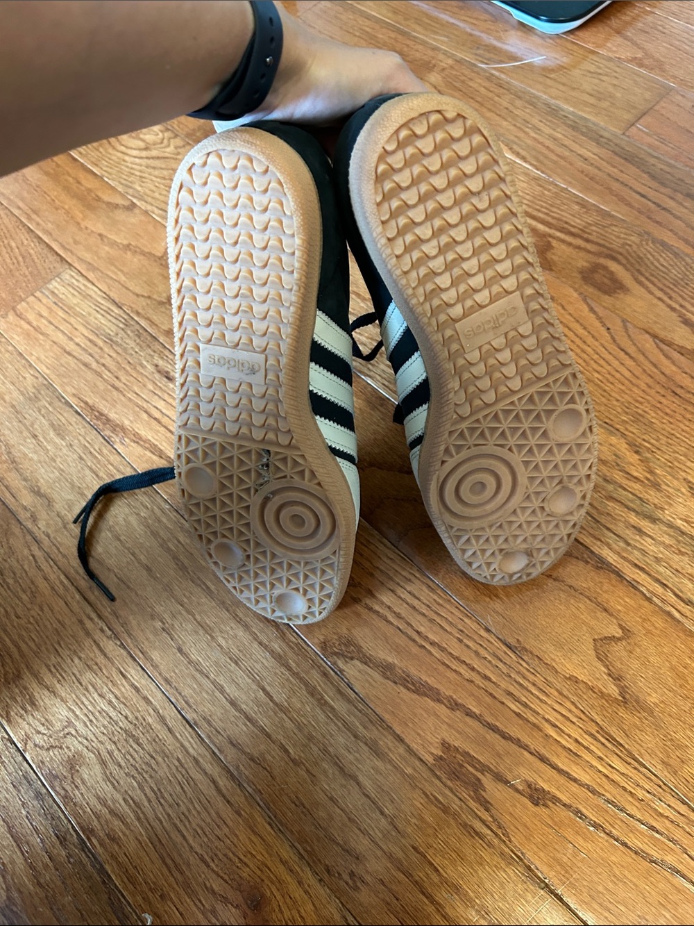 adidas Samba Black and Cream Low-Top Sneakers - Picture 4 of 5